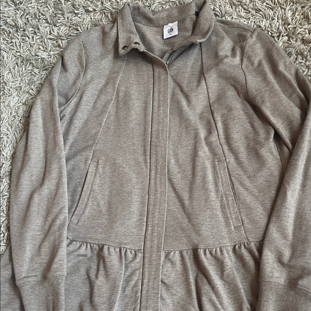 Cabi Weekend Topper Tan Peplum Jacket - Size Medium   Style 3543 - Picture 9 of 13